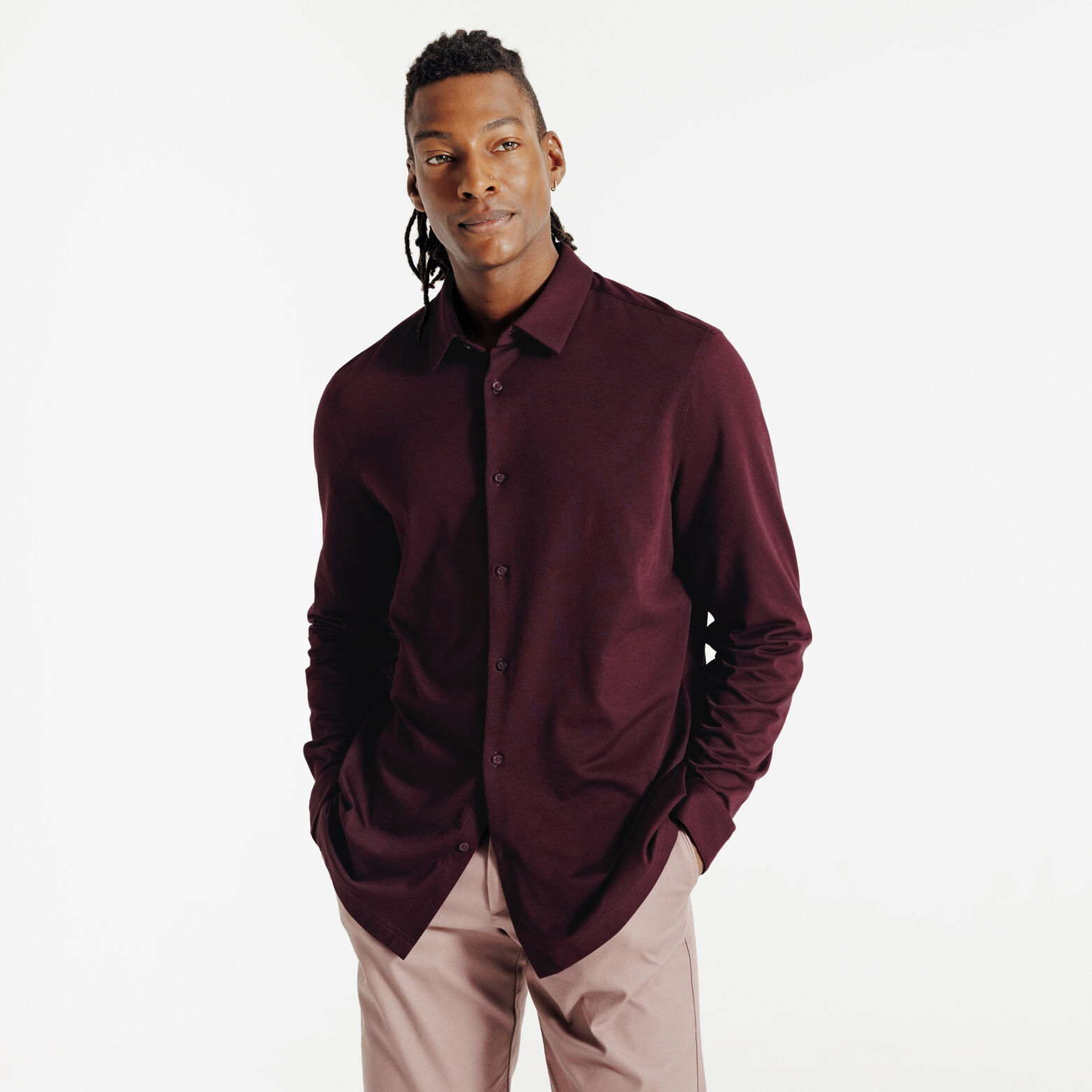 Regular fit hemd in katoenstof