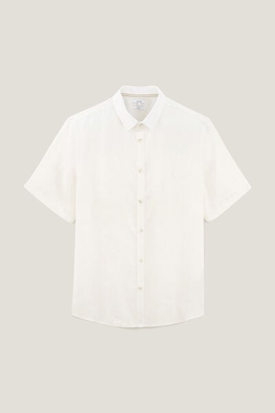 Chemisette en lin regular col boutonn&eacute;