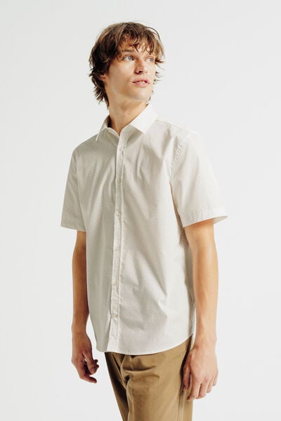 Slim fit hemdje in katoen met geometrische print