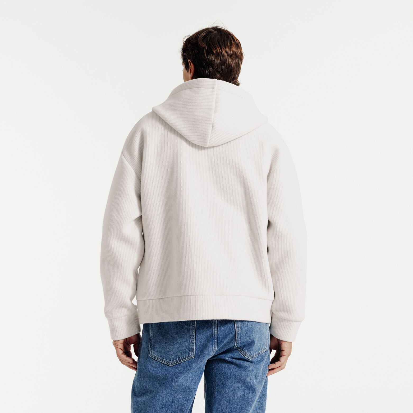 Sweater met kap en dubbele rits