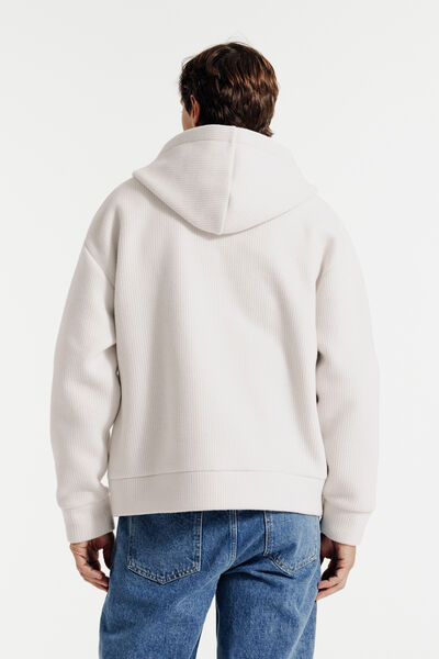 Sweater met kap en dubbele rits