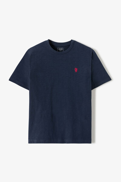 Tee shirt mati&egrave;re flamm&eacute;e broderie poitrine