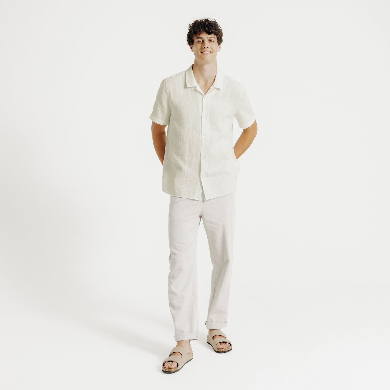 Regular effen hemdje in katoengaas