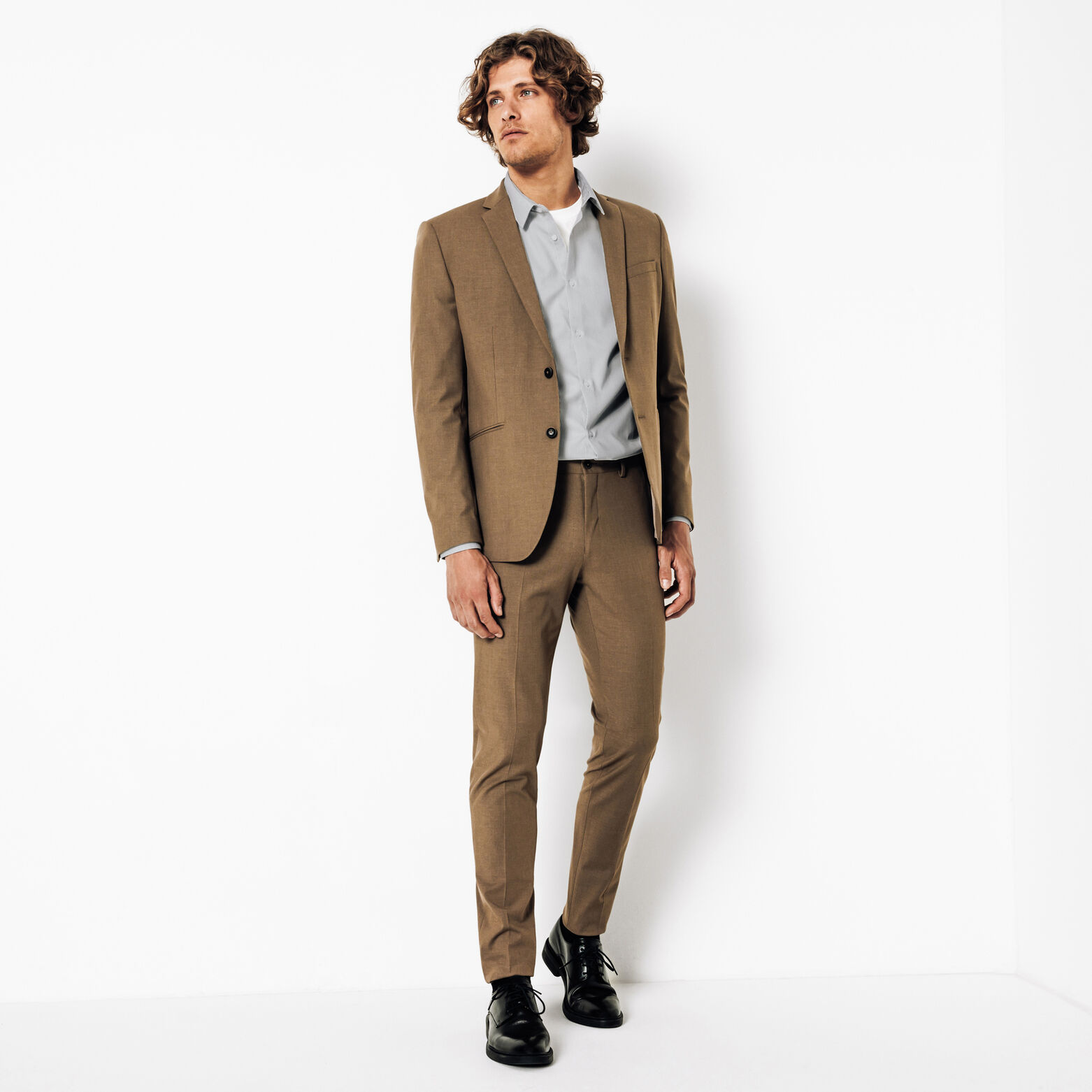 Chemise sans repassage en coton ray&eacute;e regular