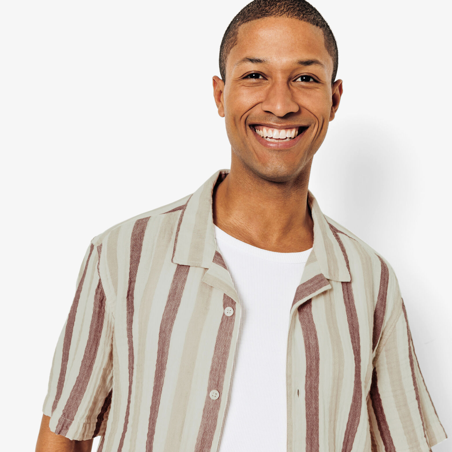 Chemisette en gaze de coton ray&eacute;e