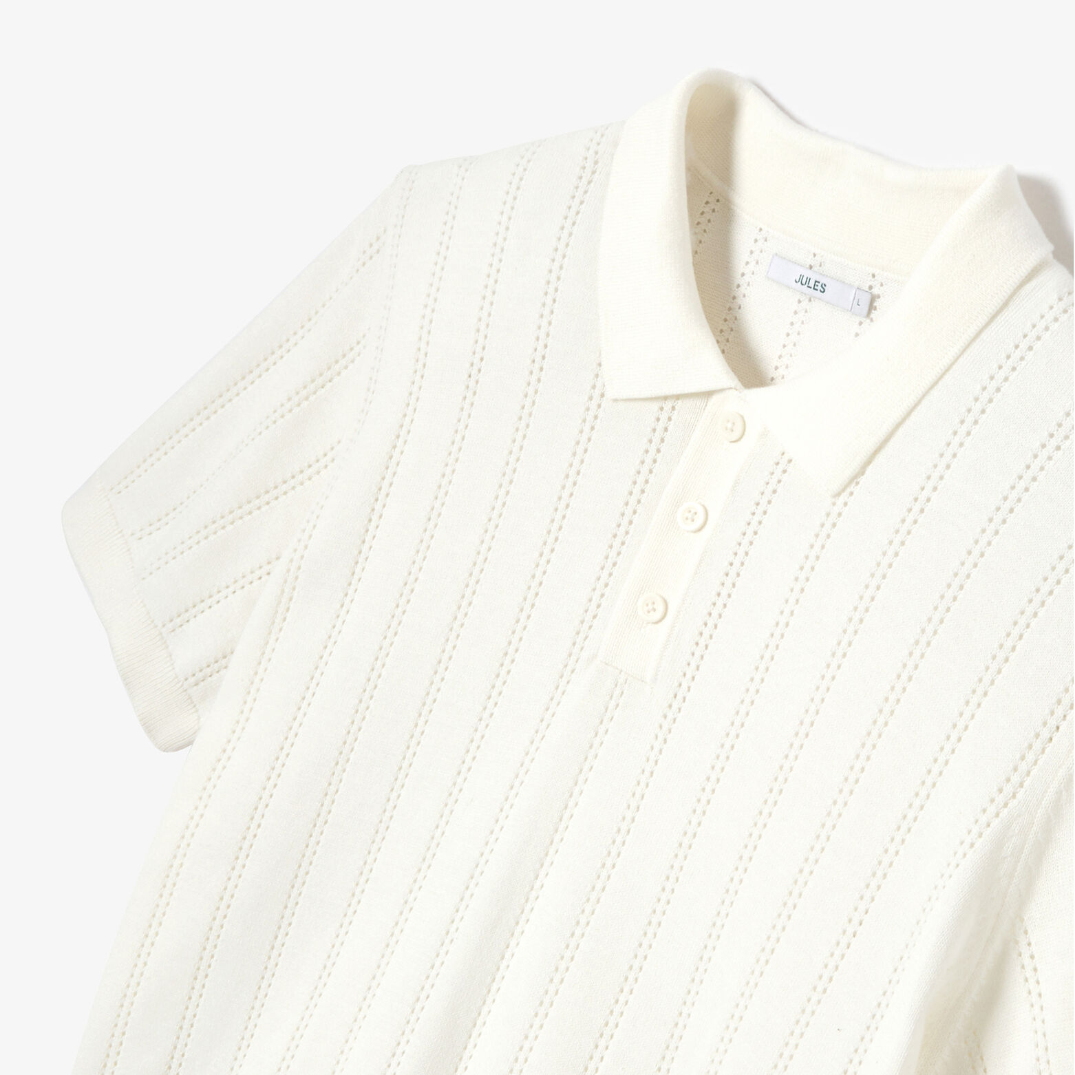 Polo en maille jeux de points fantaisie