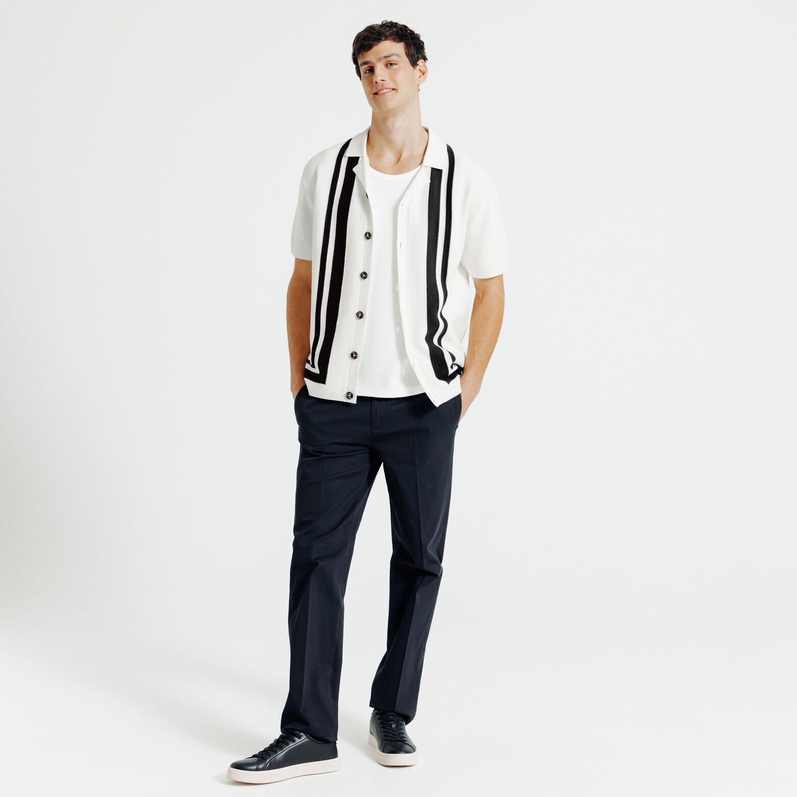 Chemisette en maille col requin ray&eacute;