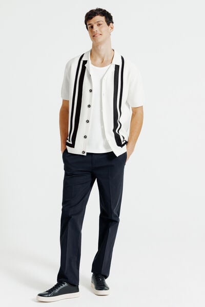 Chemisette en maille col requin ray&eacute;