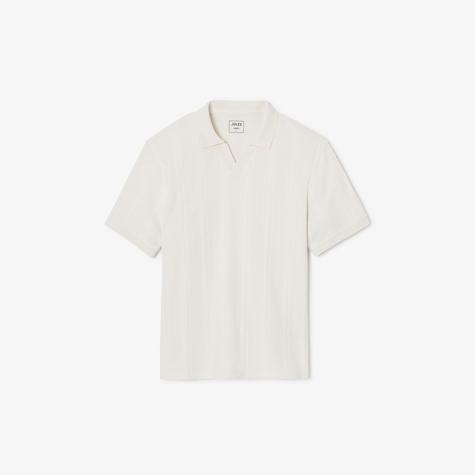 Polo manches courtes col resort &agrave; lignes