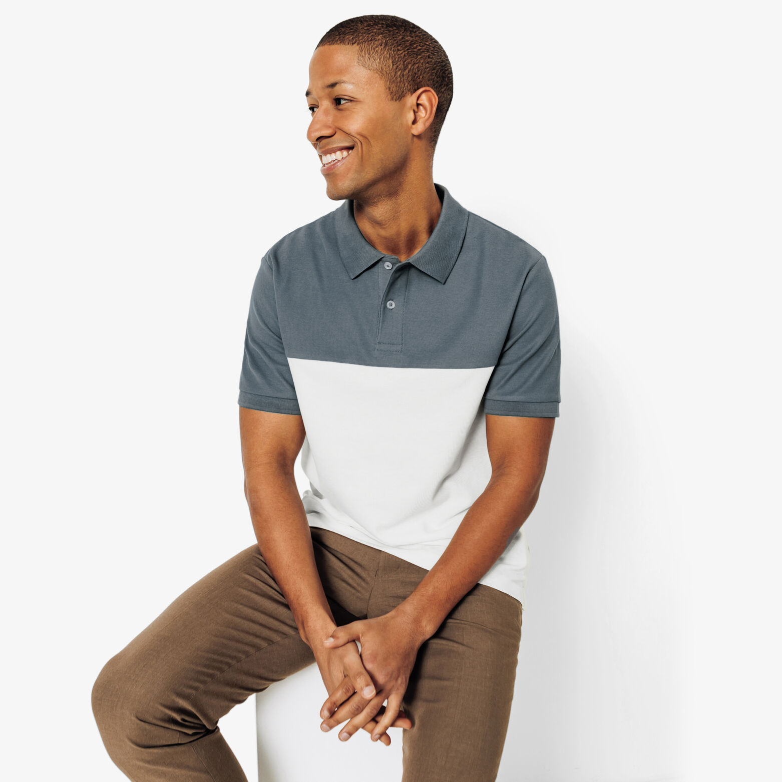 Polo manches courtes colorblock