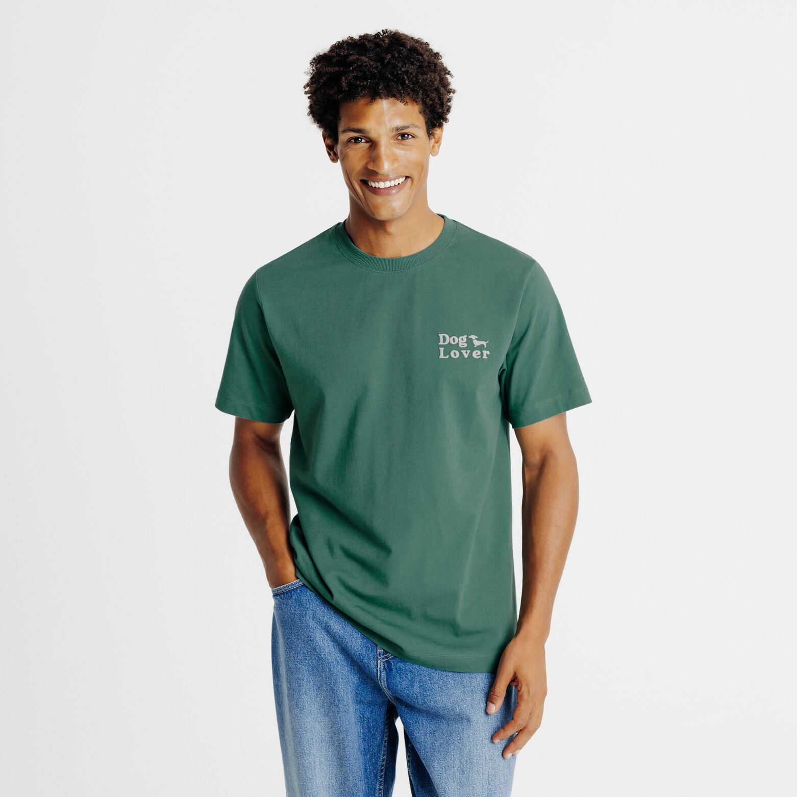 Tee shirt imprim&eacute; poitrine chien