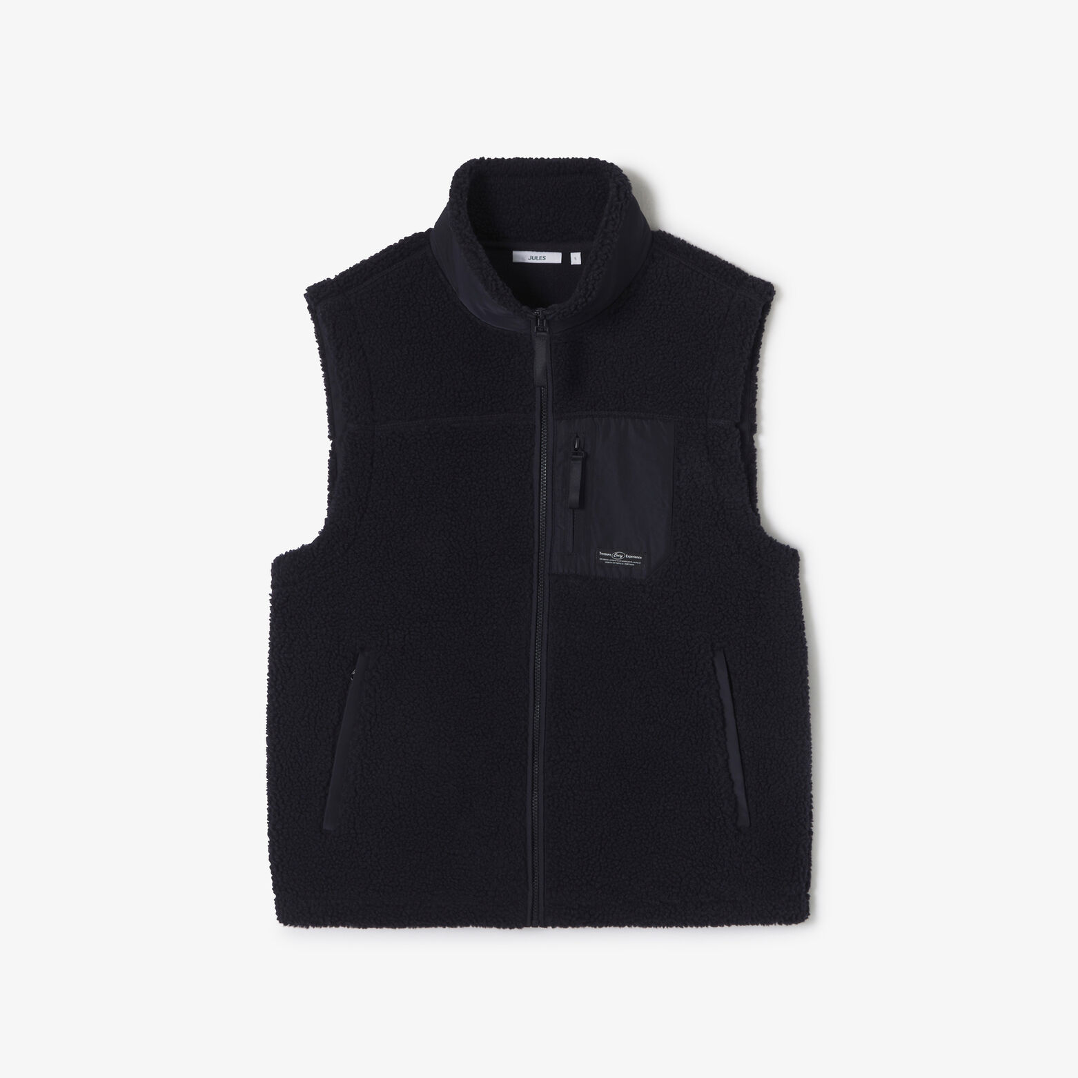 Mouwloos jasje in contrasterende sherpa