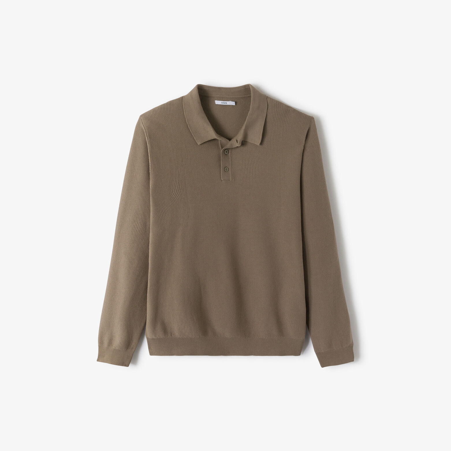 Polo en maille col boutonn&eacute; jeux de points