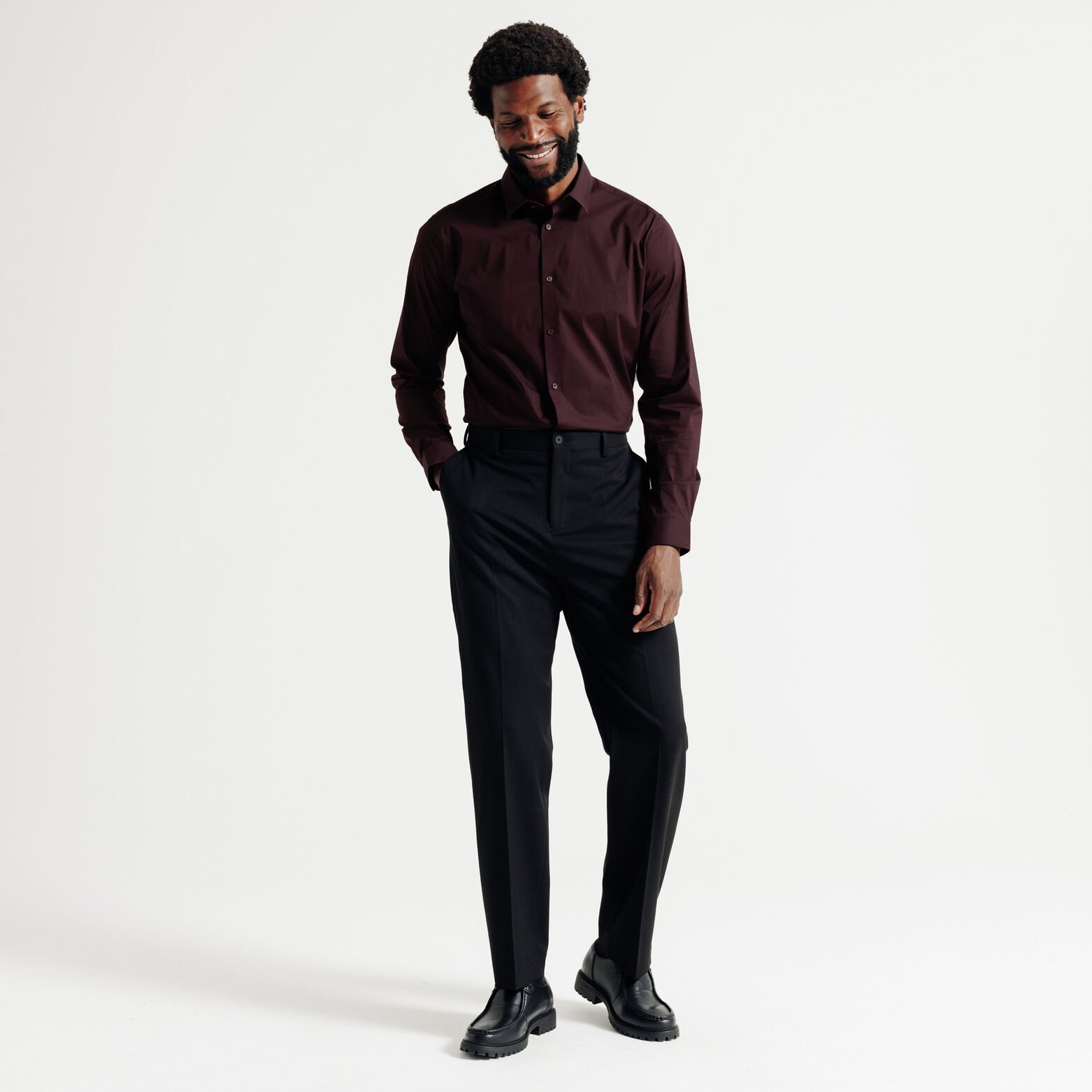 Chemise slim unie coton