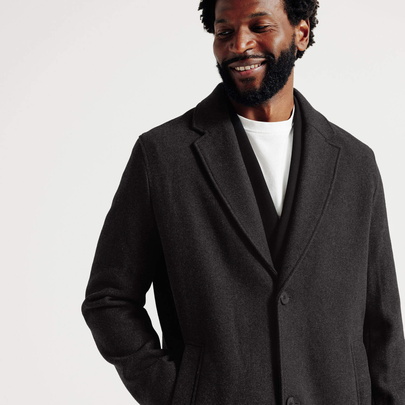 Manteau hiver long col tailleur