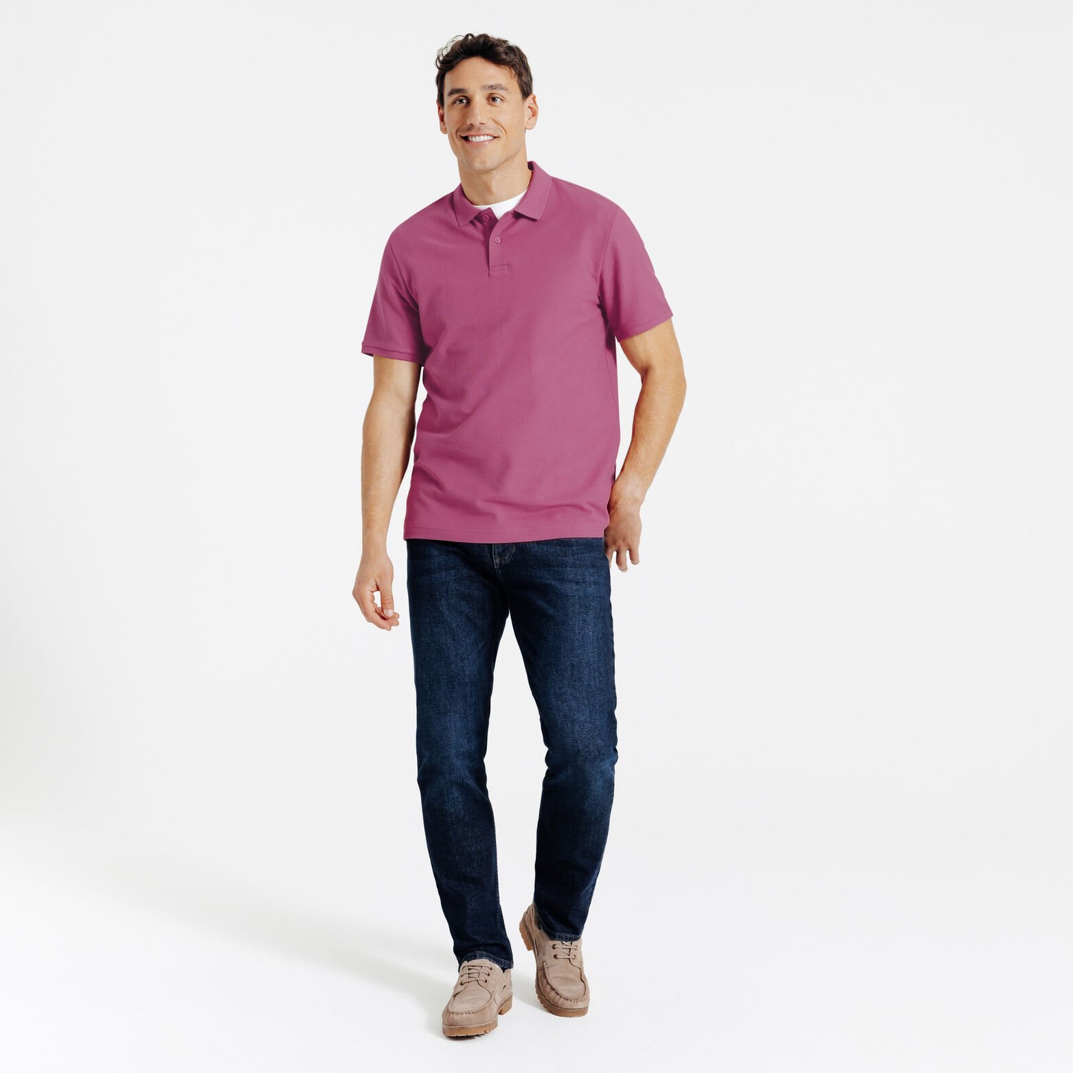 Polo manches courtes piqu&eacute; uni