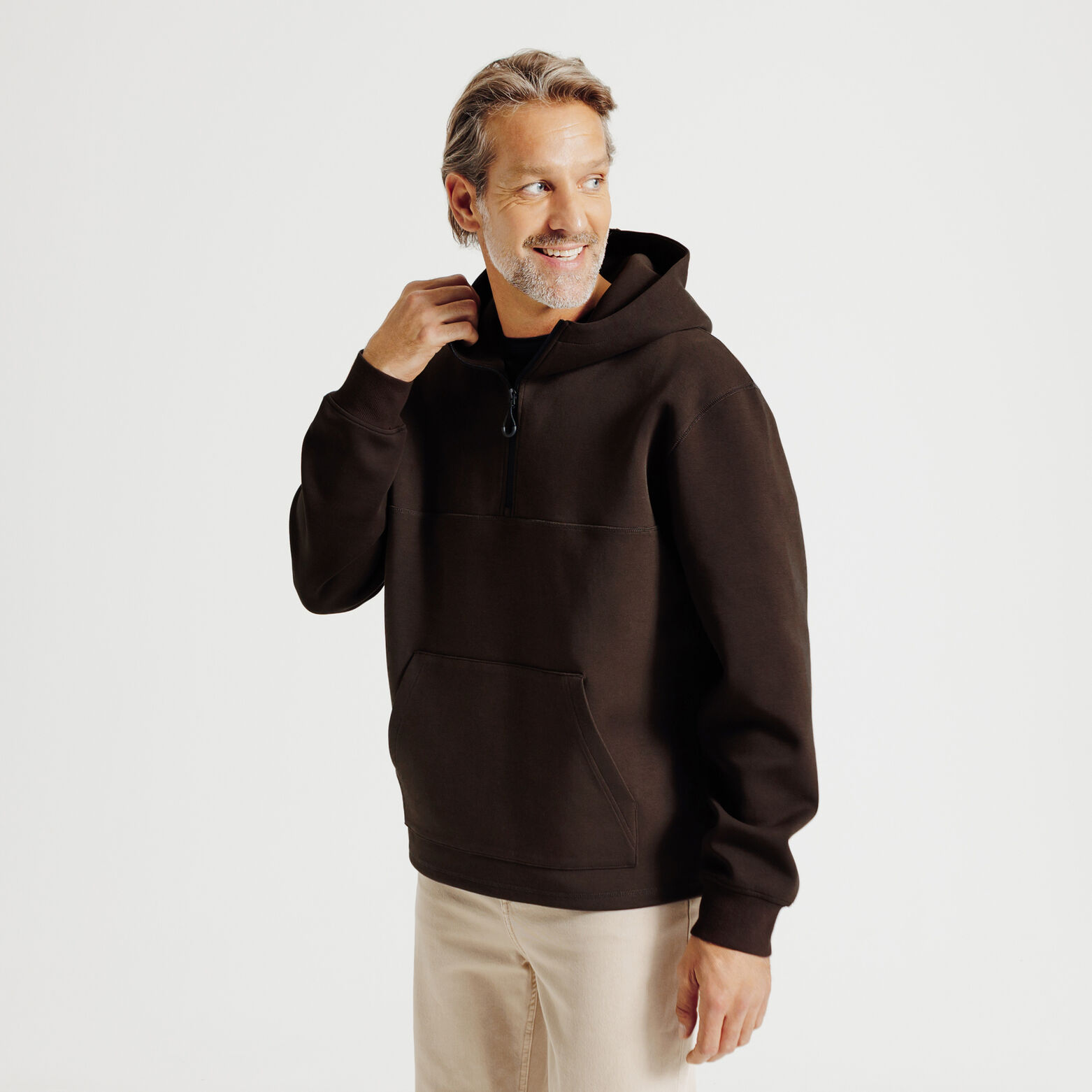 Sweat &agrave; capuche zipp&eacute; cordons