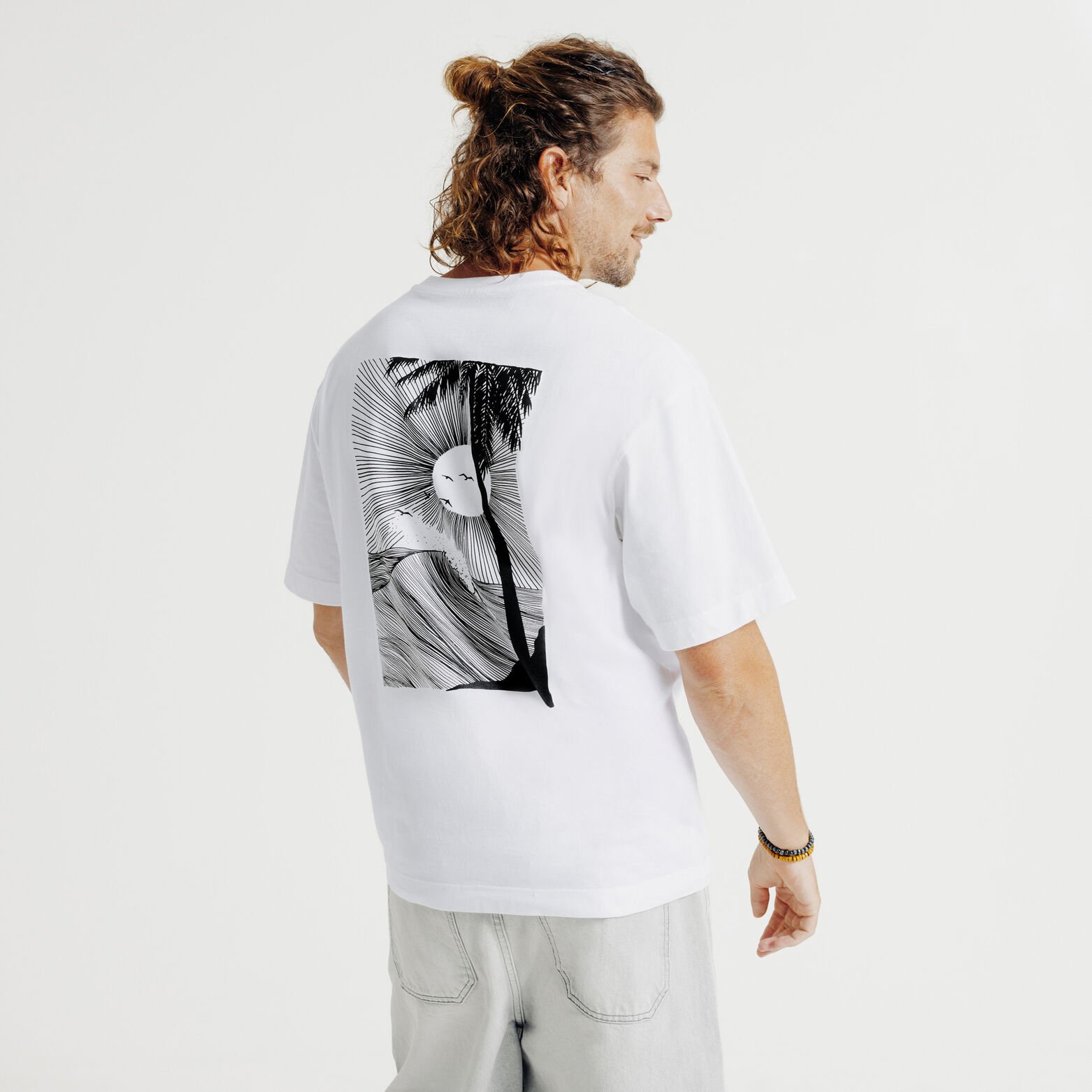 Tee shirt en coton imprim&eacute; devant dos