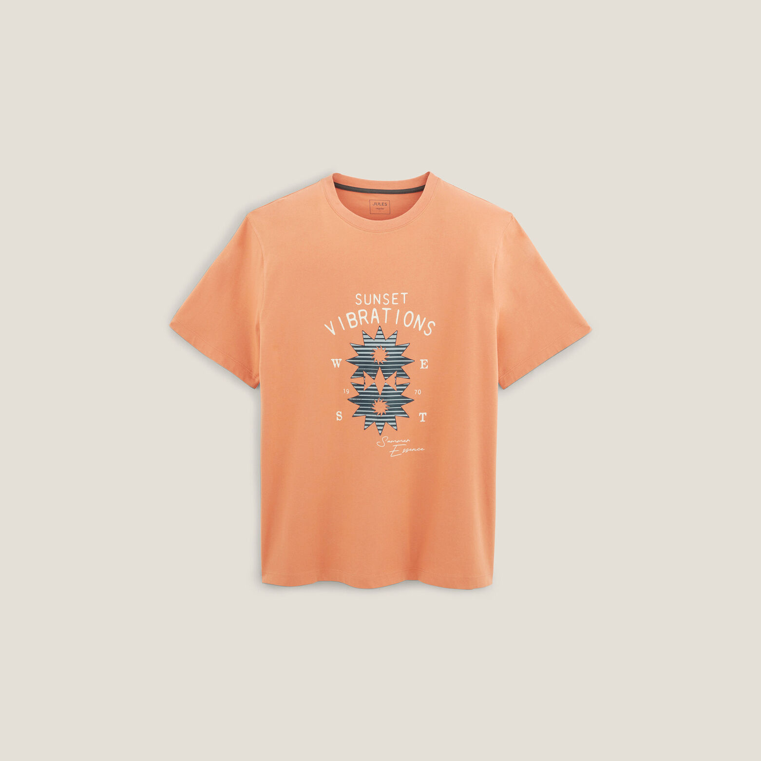 Tee shirt col rond imprim&eacute; plac&eacute; devant