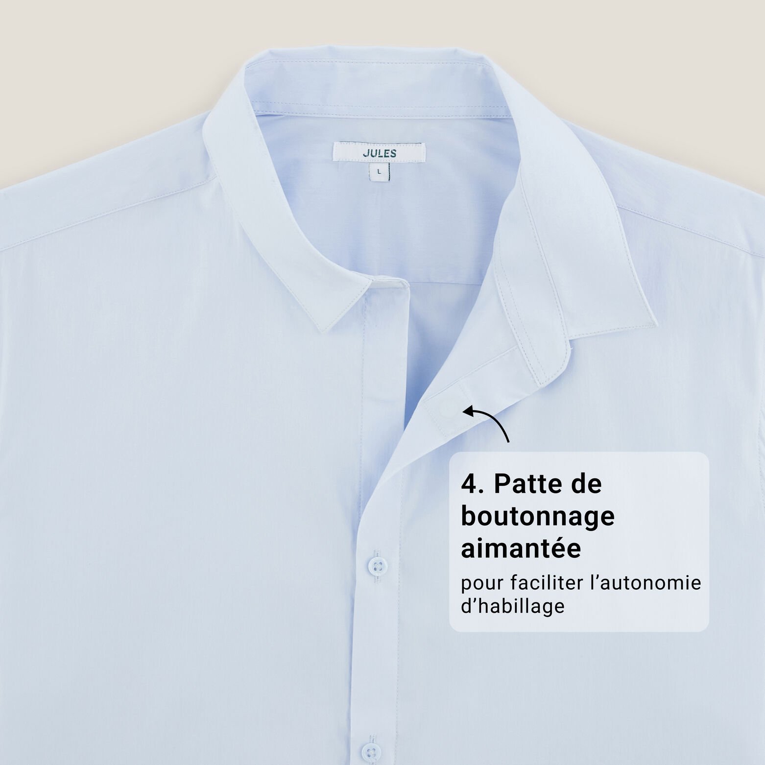 Chemise pour personne &agrave; mobilit&eacute; r&eacute;duite