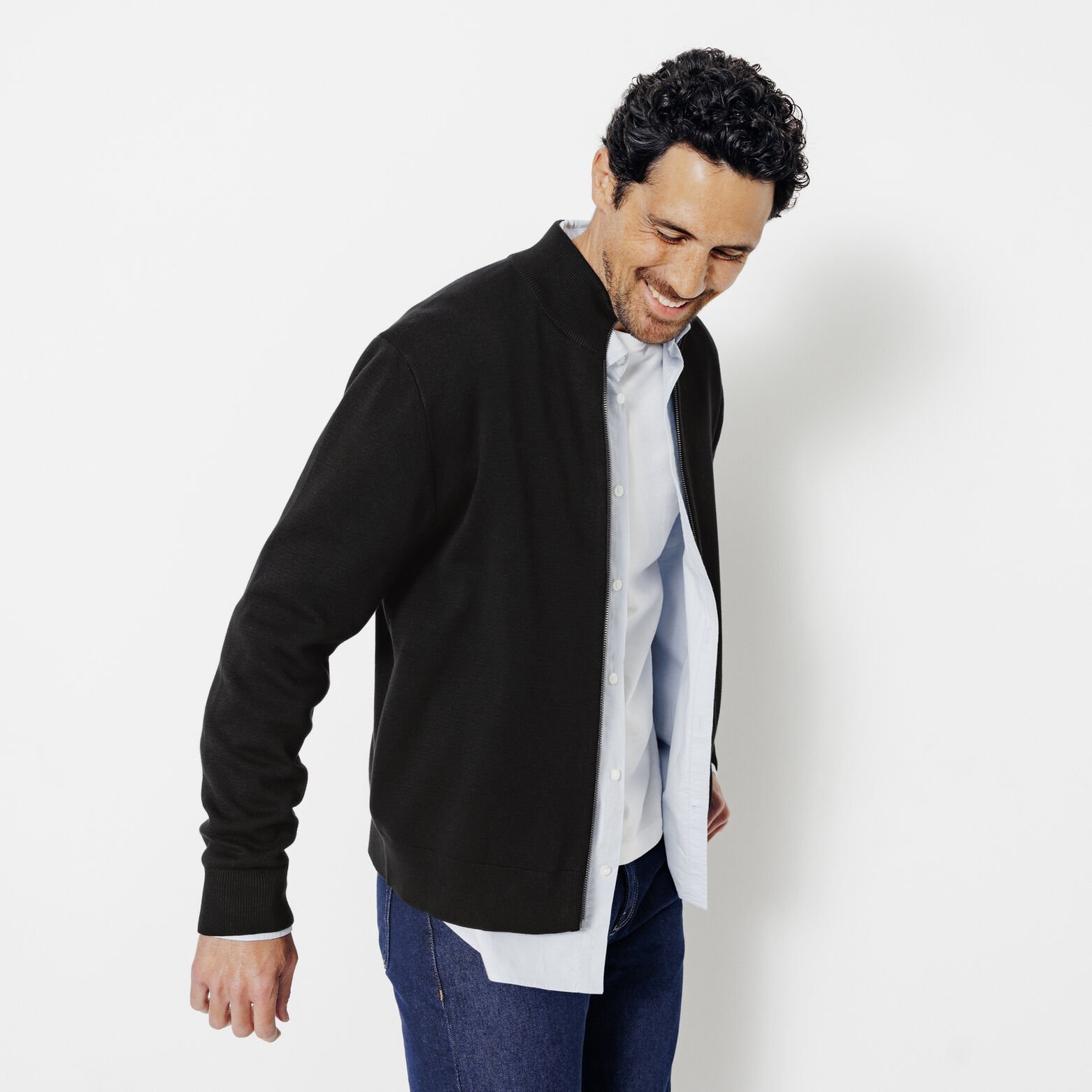 Gilet zipp&eacute; col montant