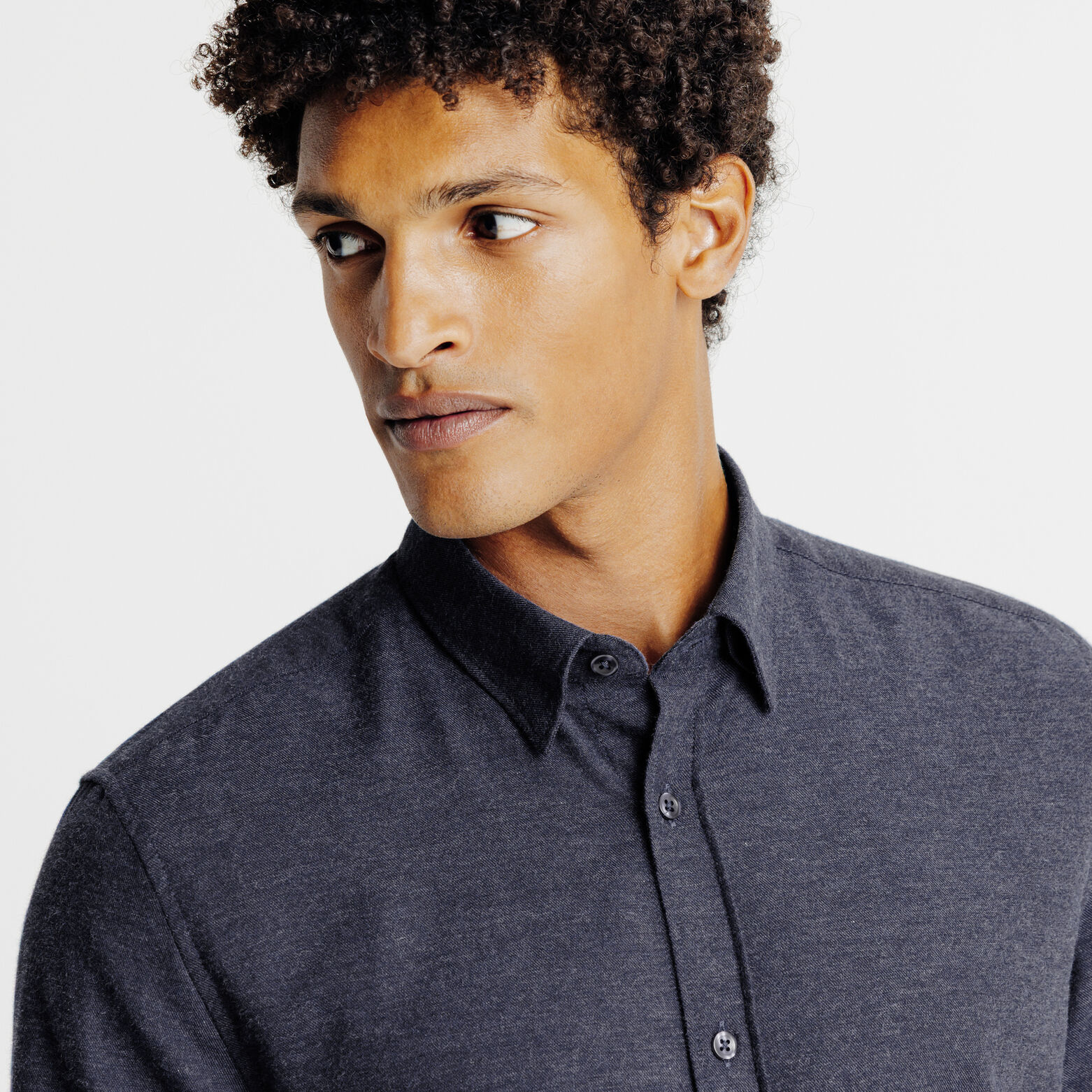 Slim fit hemd in flanelkatoen