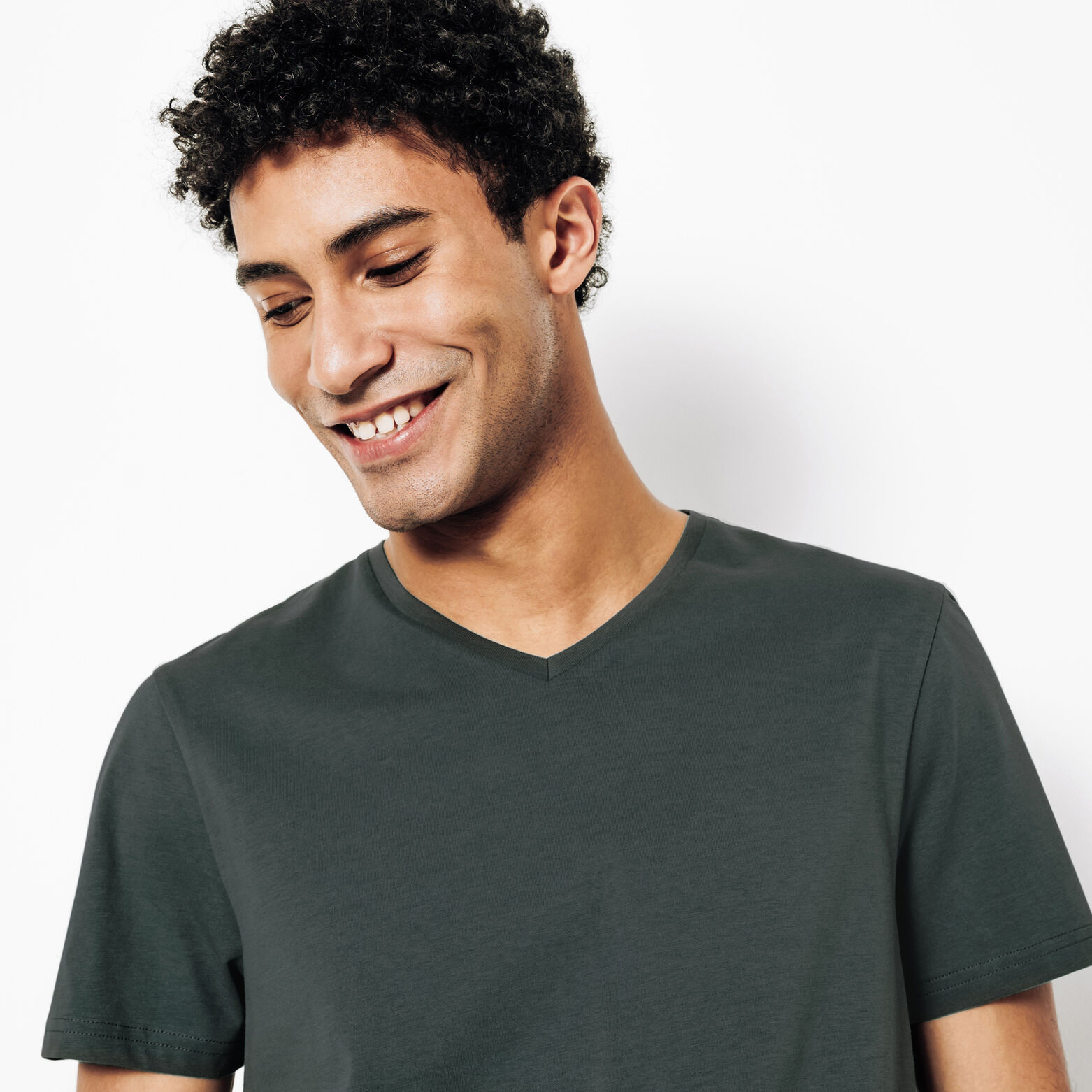 Tee shirt col V en coton