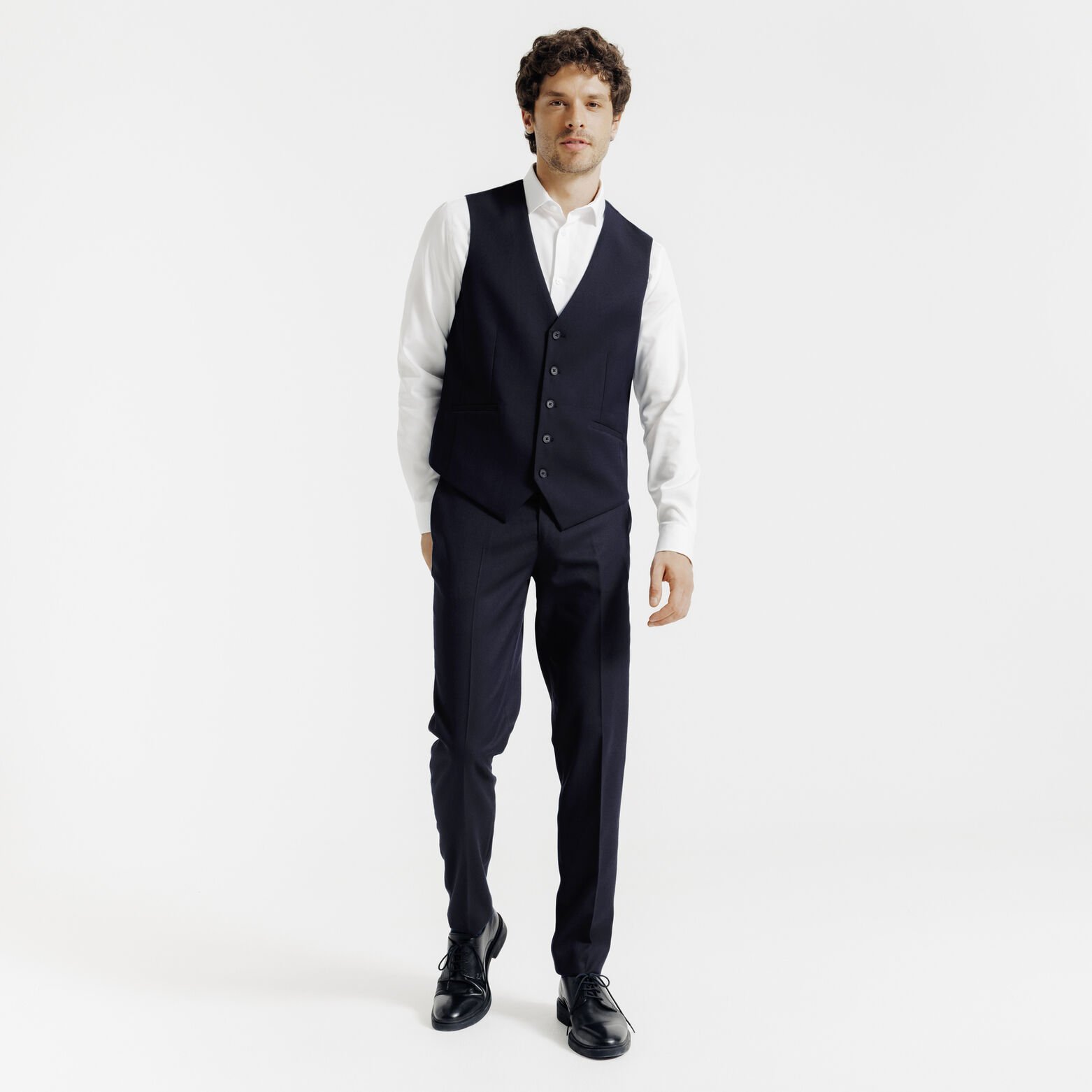 Slim effen kostuumgilet