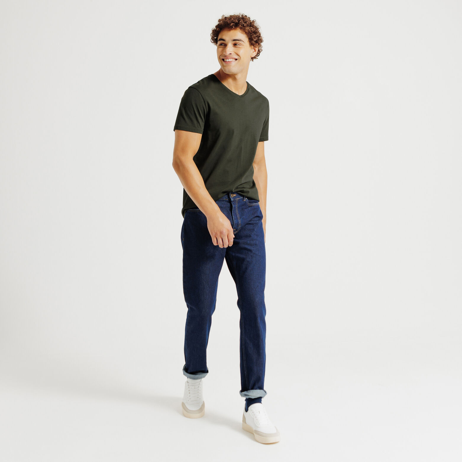 Tee shirt col V en coton