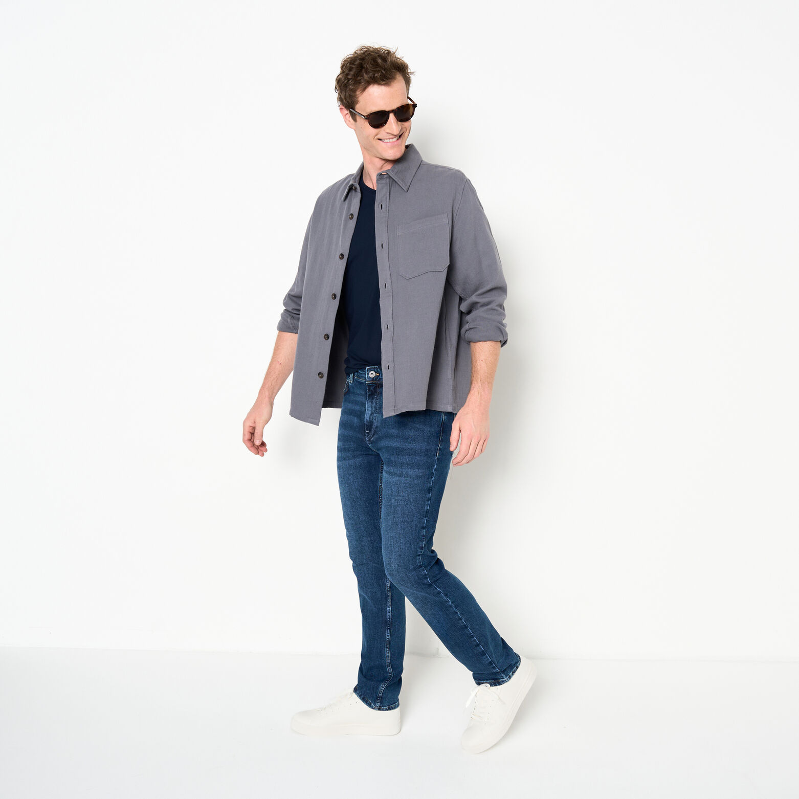 Tee shirt col V en coton