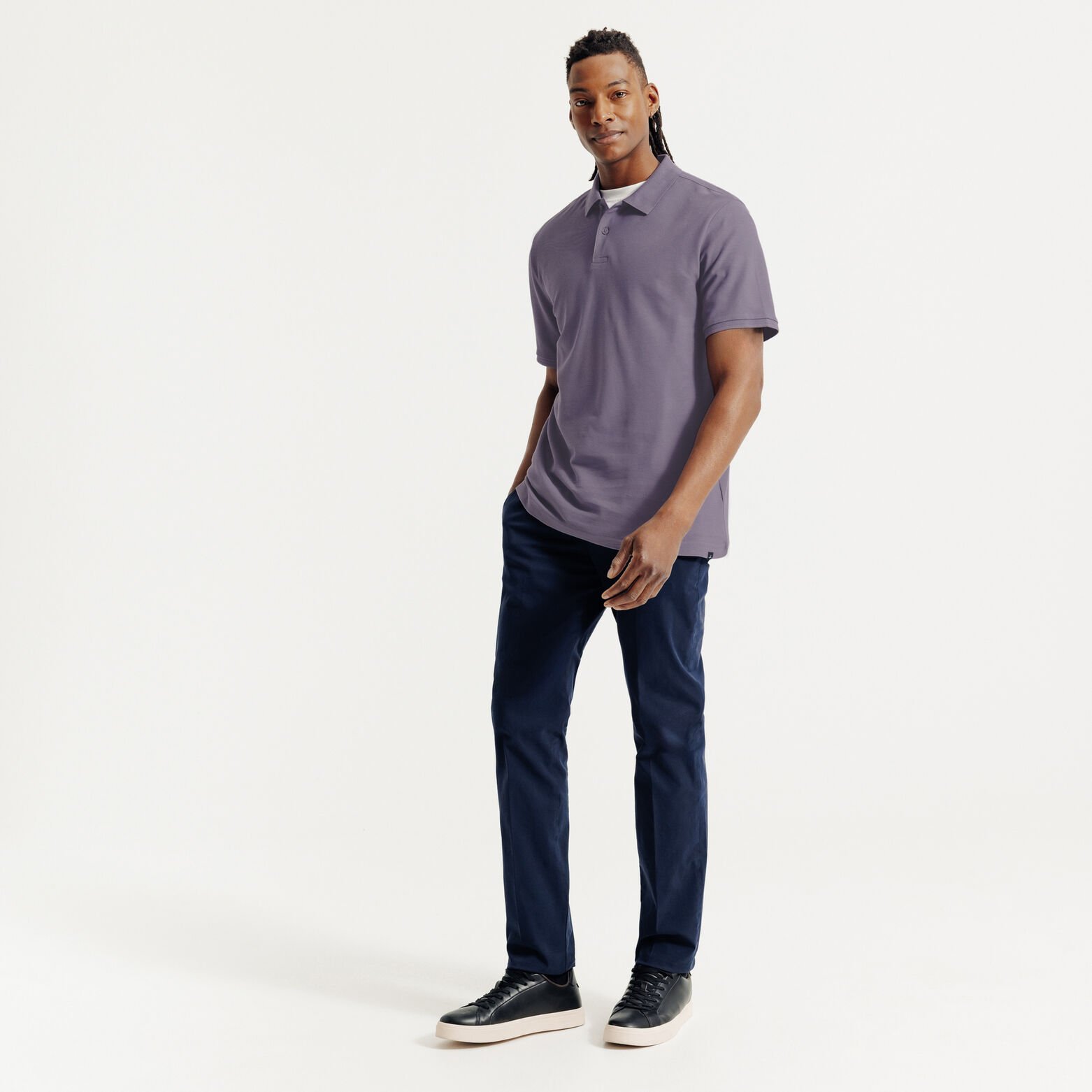 Polo manches courtes piqu&eacute; uni