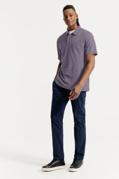 Polo manches courtes piqu&eacute; uni