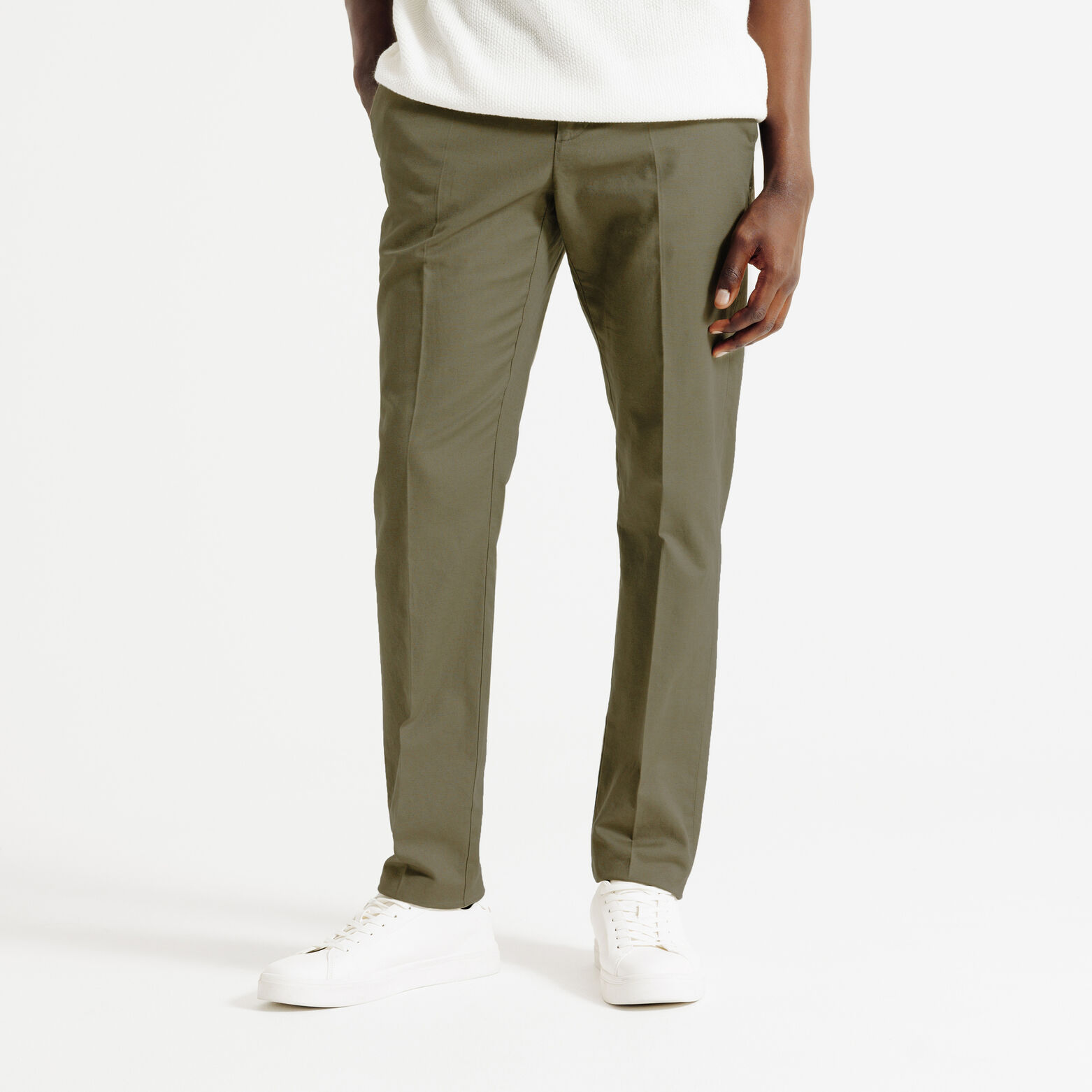 Pantalon droit m&eacute;lange coton lin