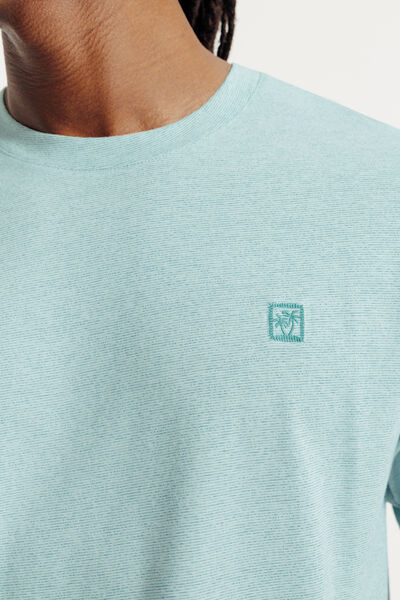 Tee shirt effet microray&eacute; broderie poitrine