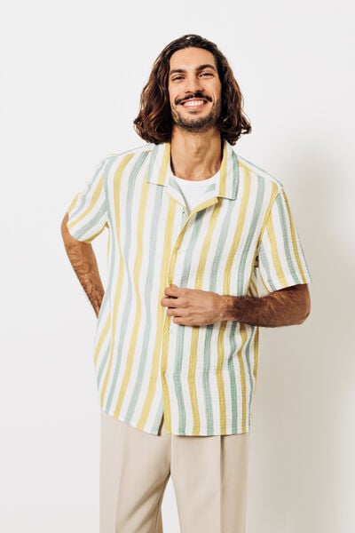 Chemisette en gaze de coton ray&eacute;e