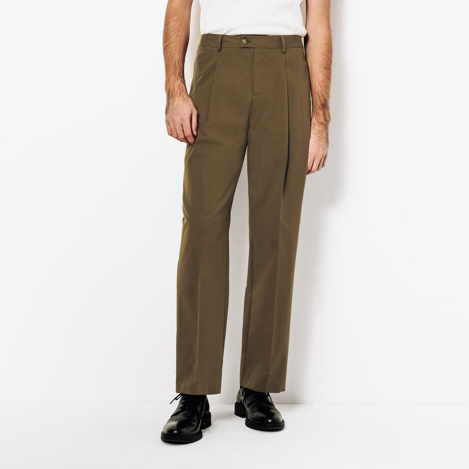 Pantalon chino large l&eacute;ger en  coton