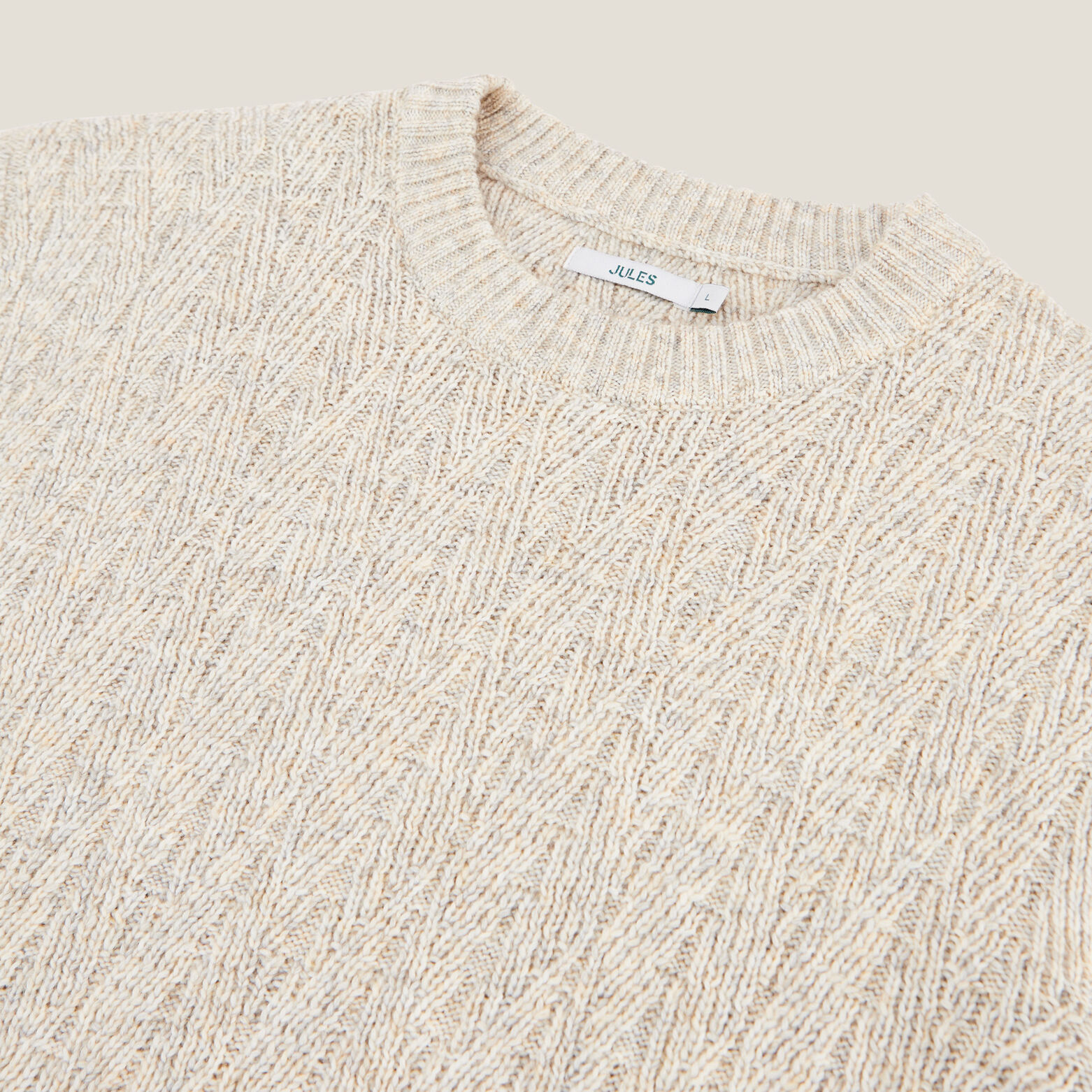 Pull col rond torsade