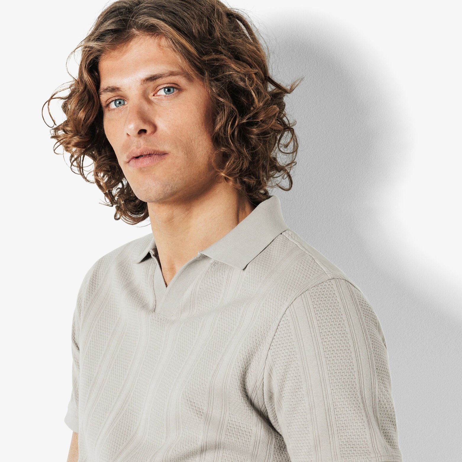 Polo manches courtes col resort &agrave; lignes