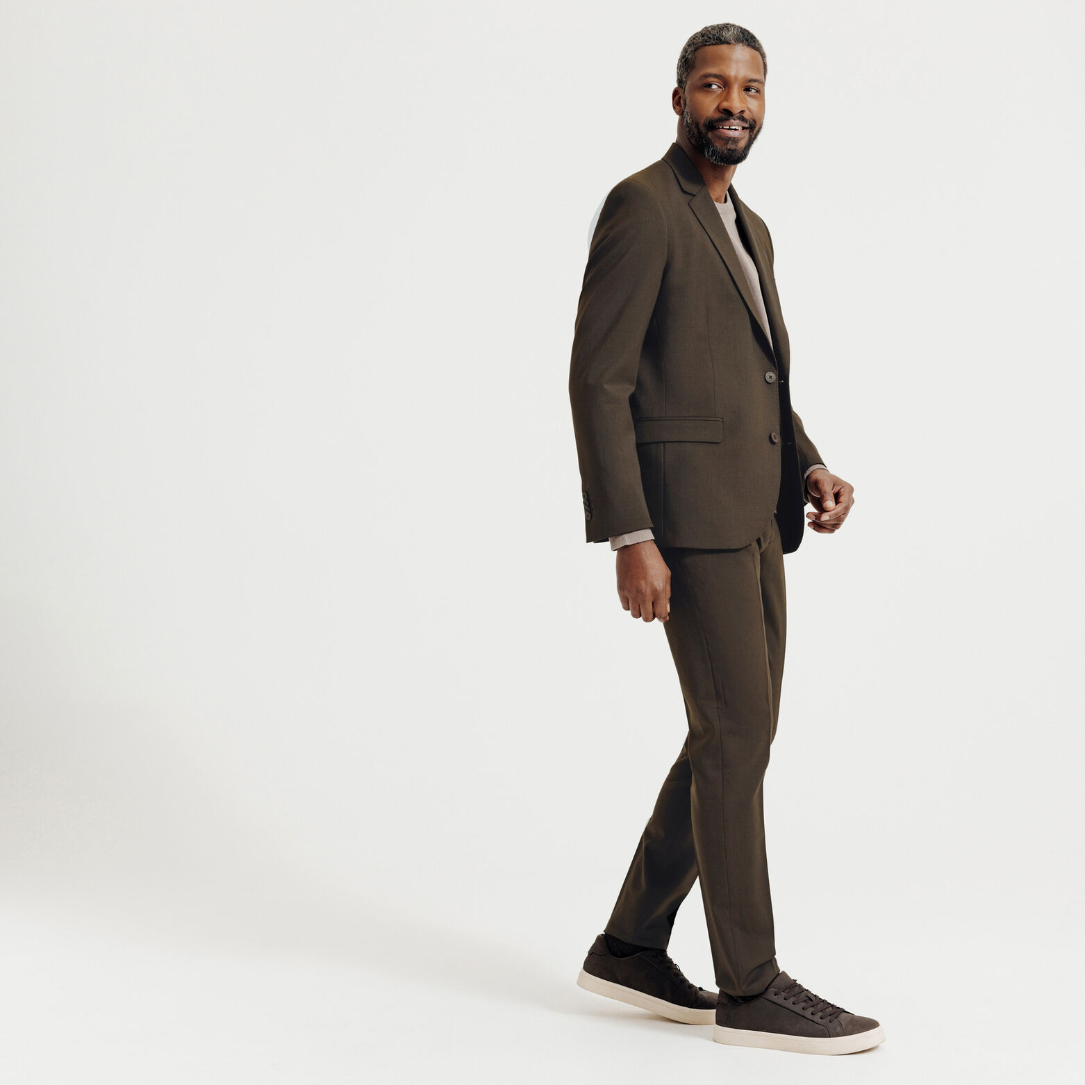 Costume 2 pi&egrave;ces slim bi-stretch - Marron