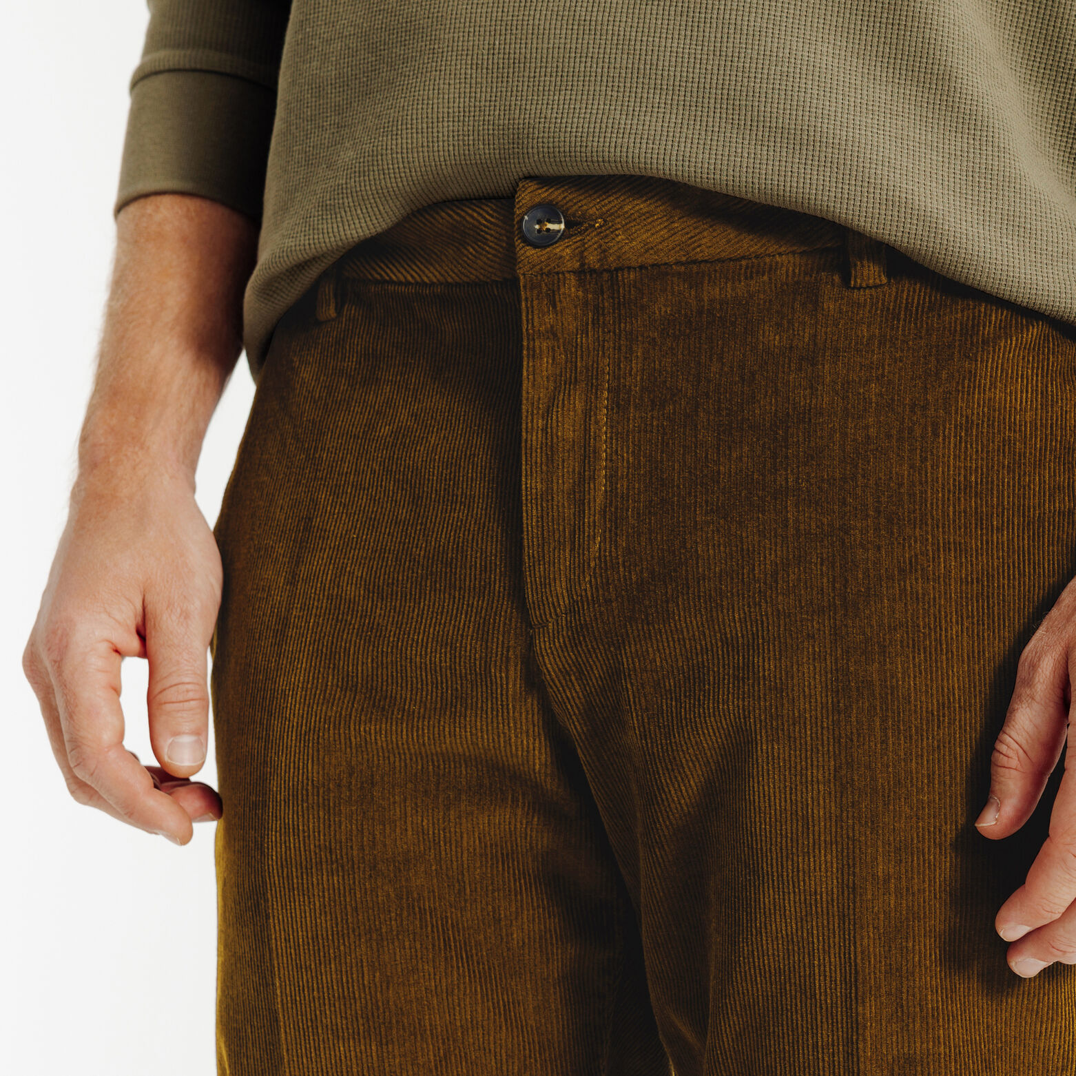 Pantalon chino straight velours