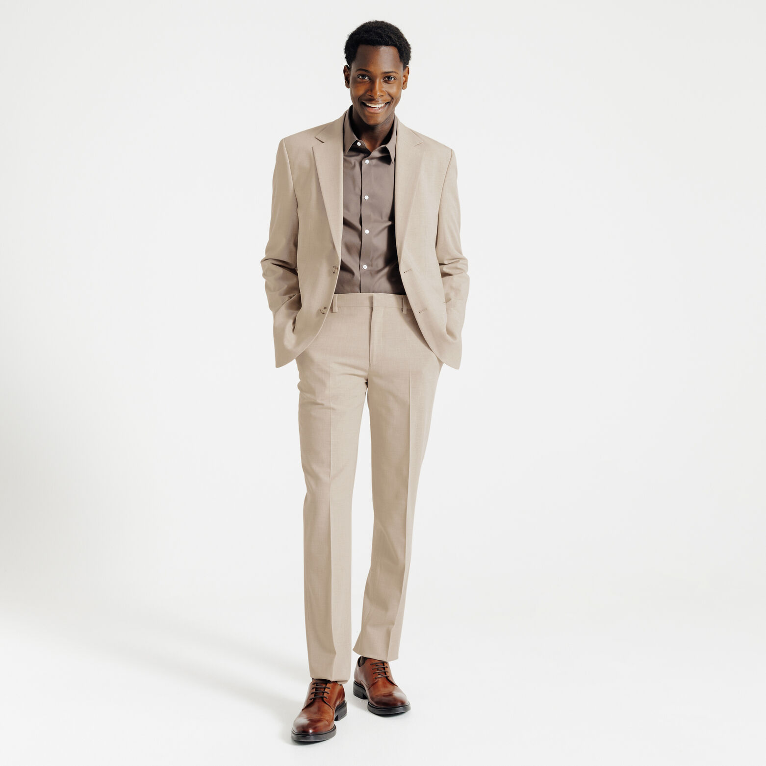 Pantalon de costume confort bi-ton