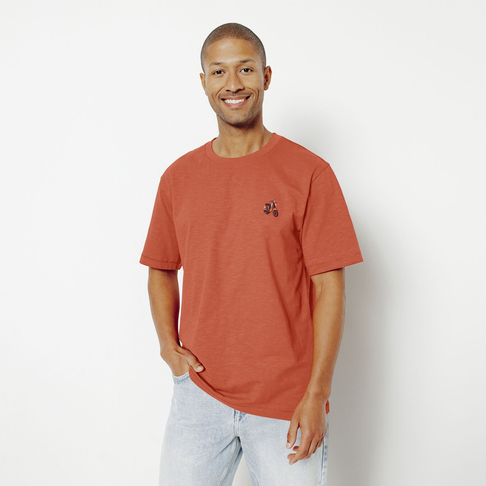 T-shirt in katoen met borduursel