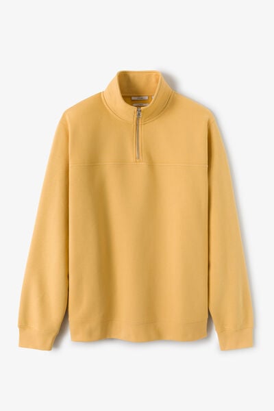 Sweat col montant zipp&eacute; uni