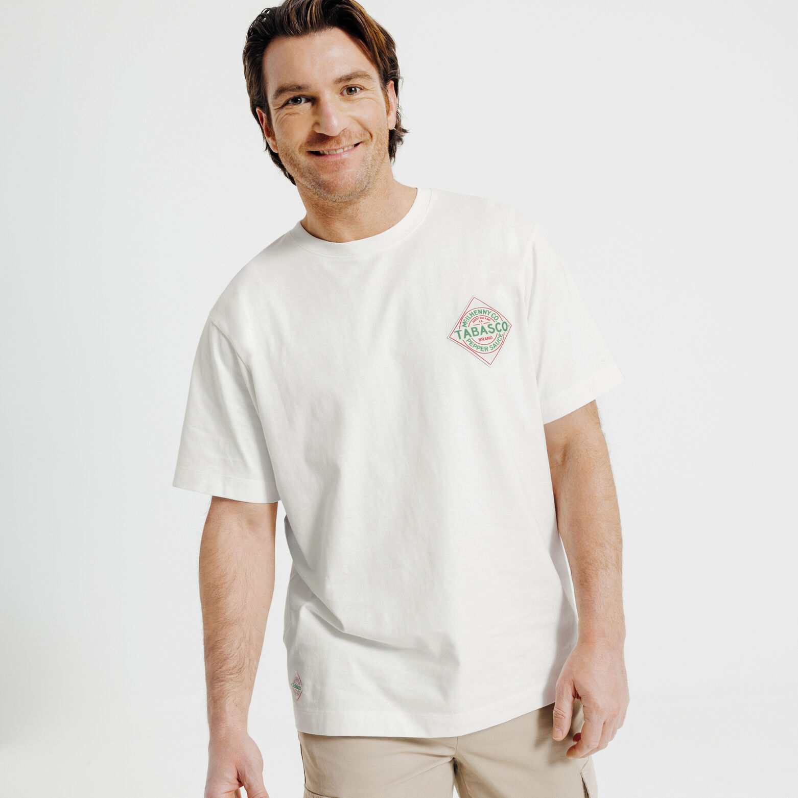 Tee shirt imprim&eacute; poitrine licence Tabasco