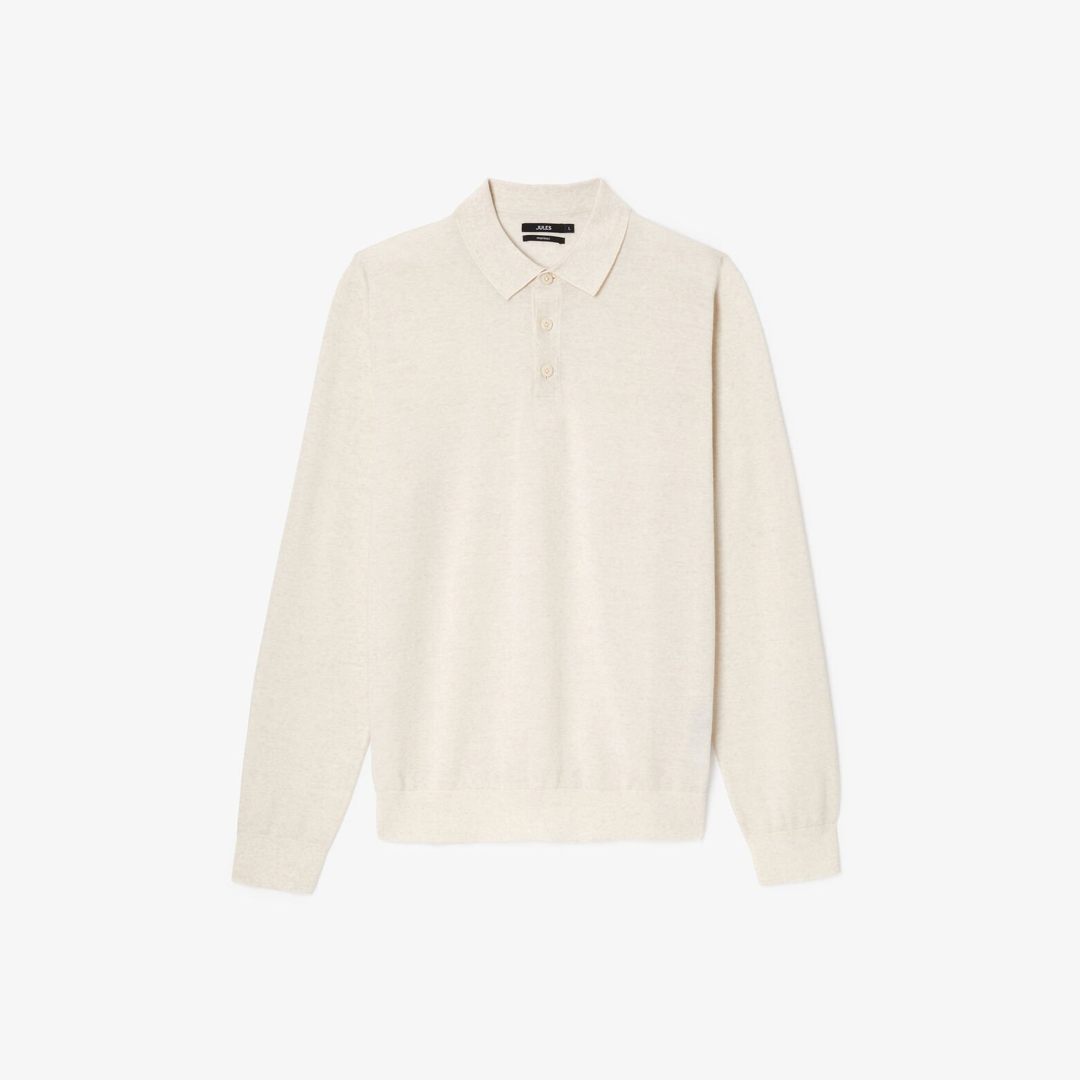 Polo col boutonn&eacute; en maille en laine de m&eacute;rinos