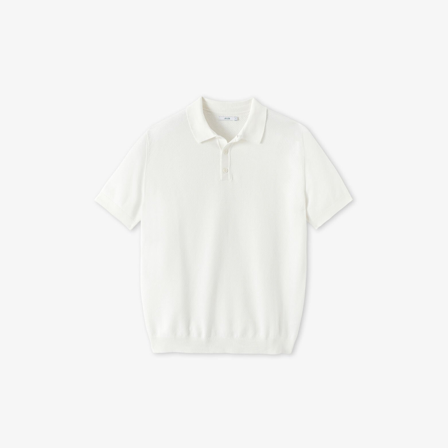 Polo en maille col boutonn&eacute; jeux de points