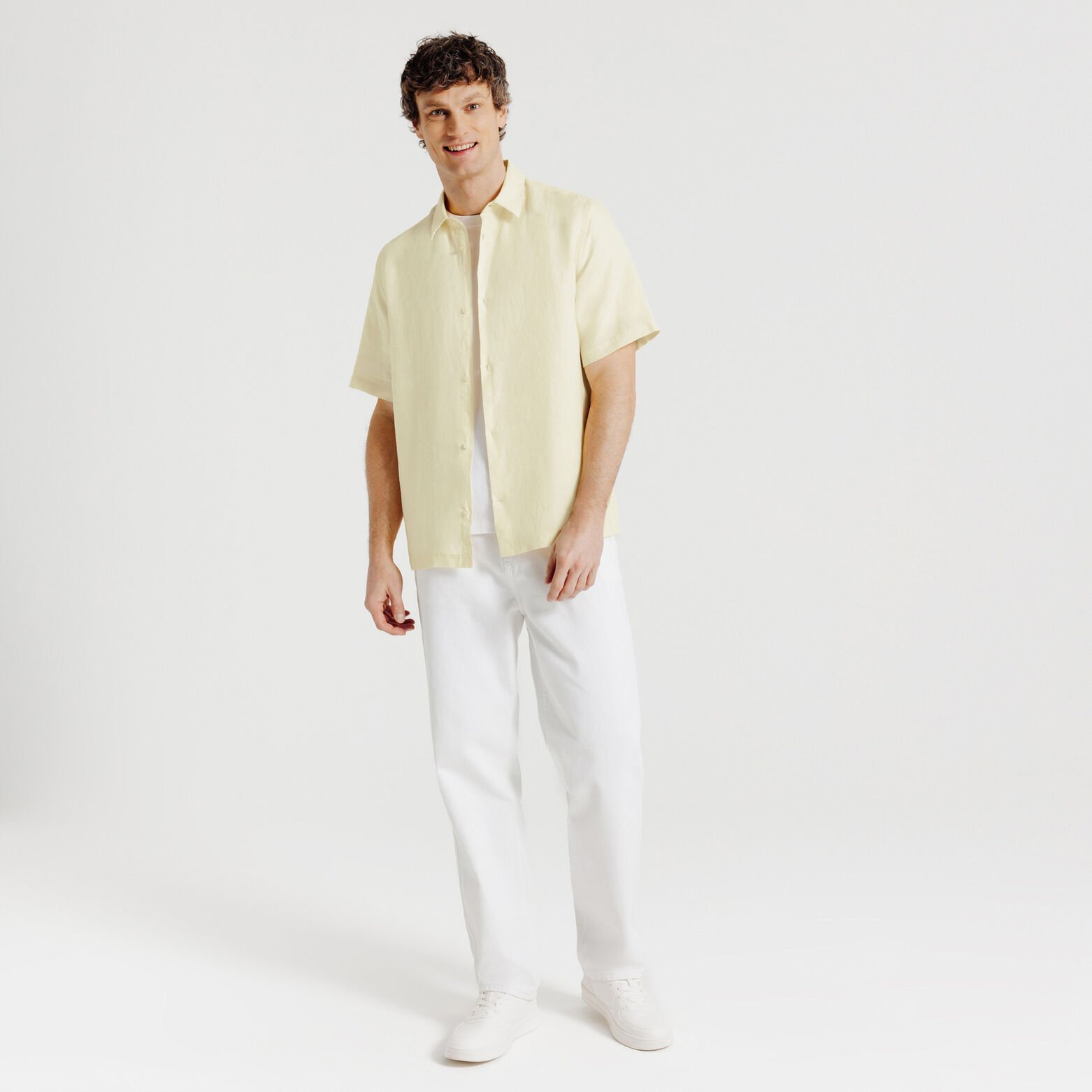 Chemisette en coton lin unie