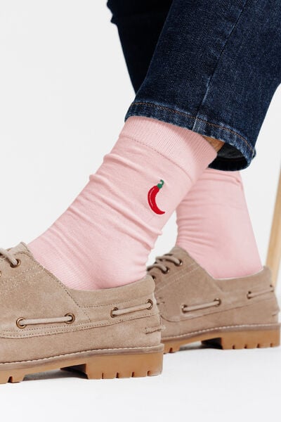 Chaussettes hautes brod&eacute;es