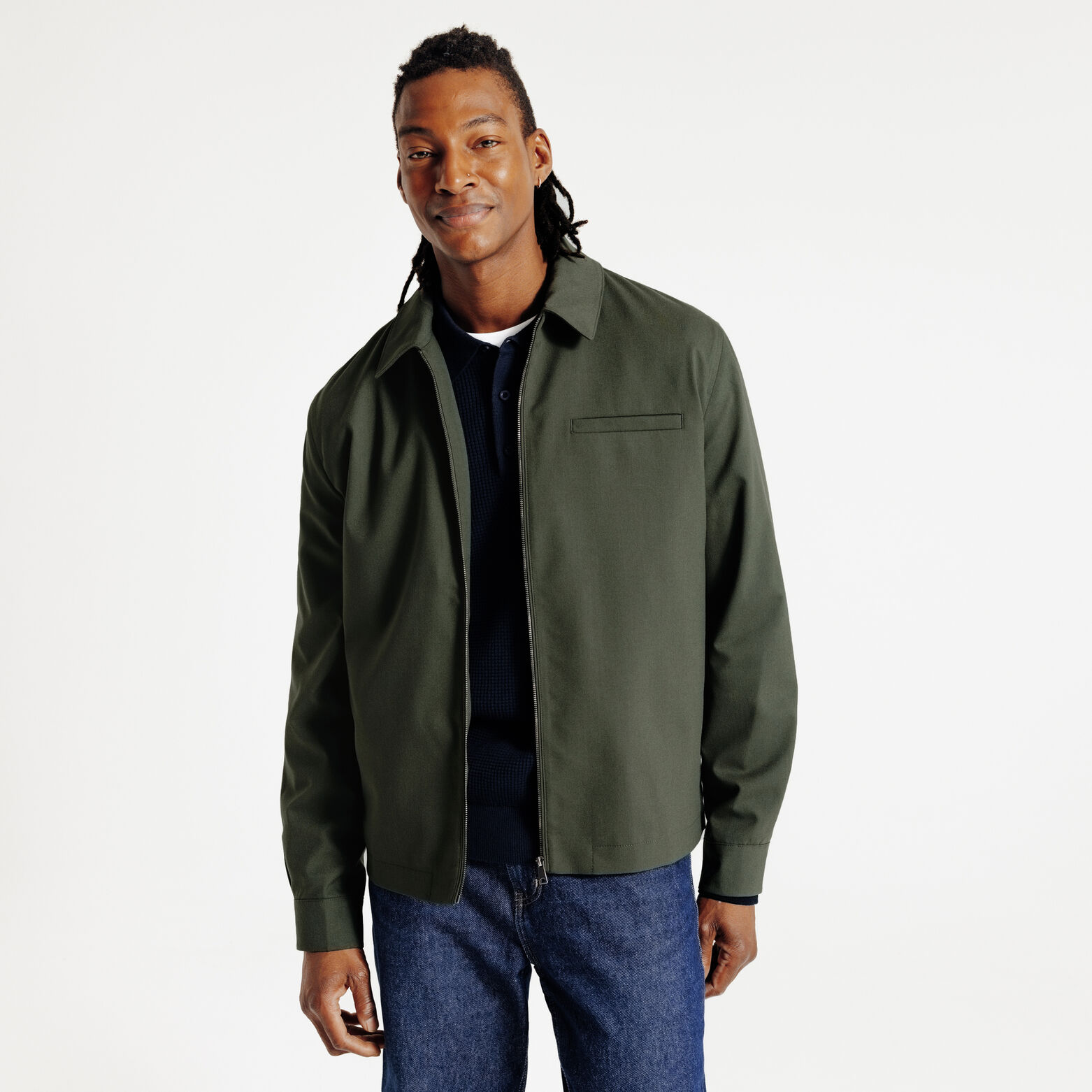 Veste col chemise zipp&eacute;e