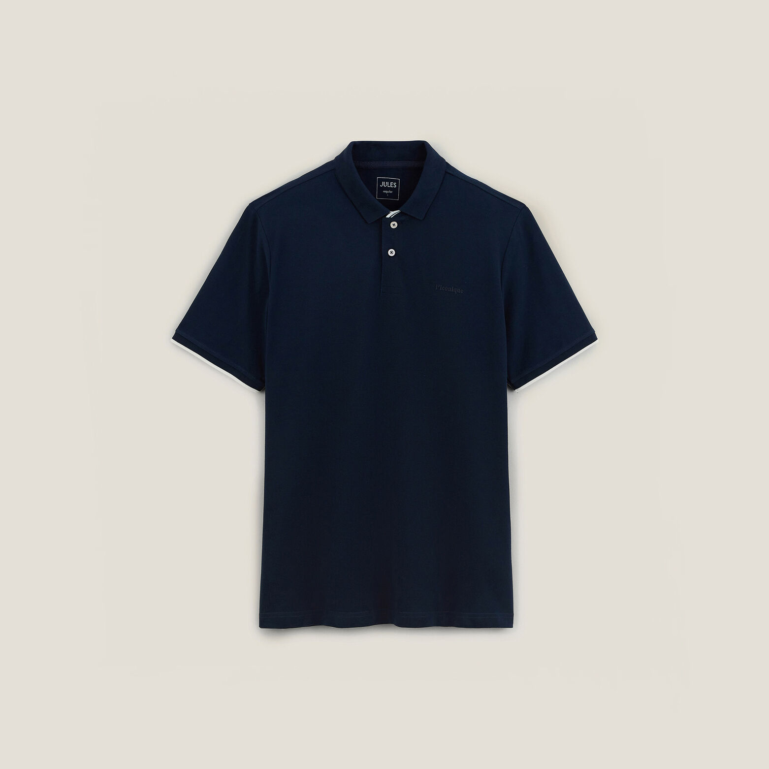 Polo met korte mouwen en borstprint